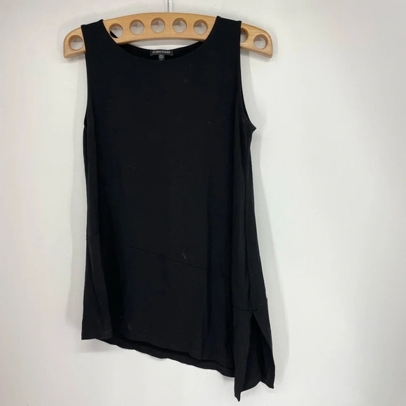 Eileen Fisher asymmetrical hem black tank med M - Picture 1 of 5